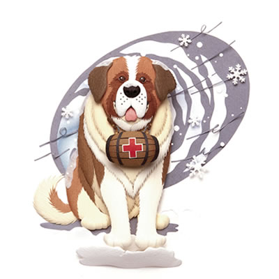 2月／雪山救助犬：セント・バーナード